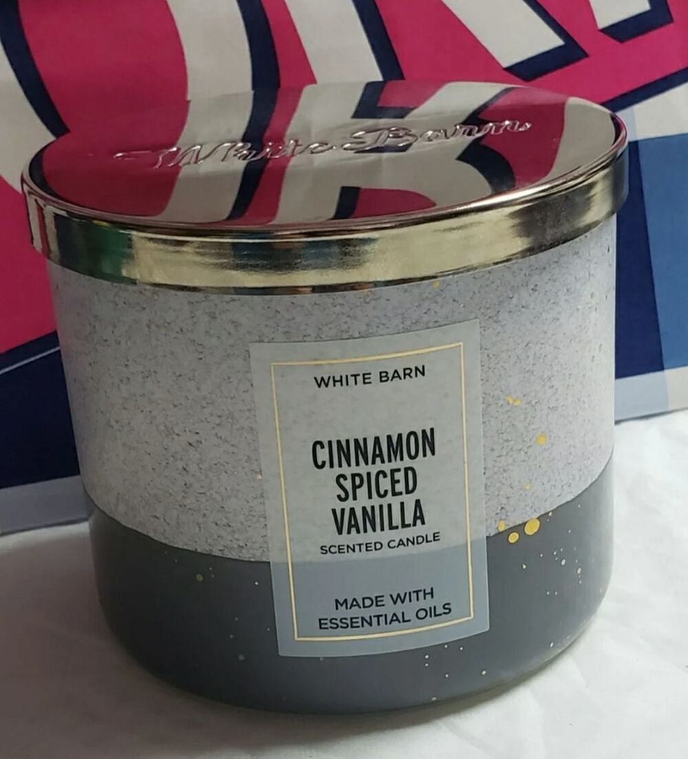 BBW Cinnamon Spiced Vanilla Large 3 Wick Candle Home Fragrance Decor